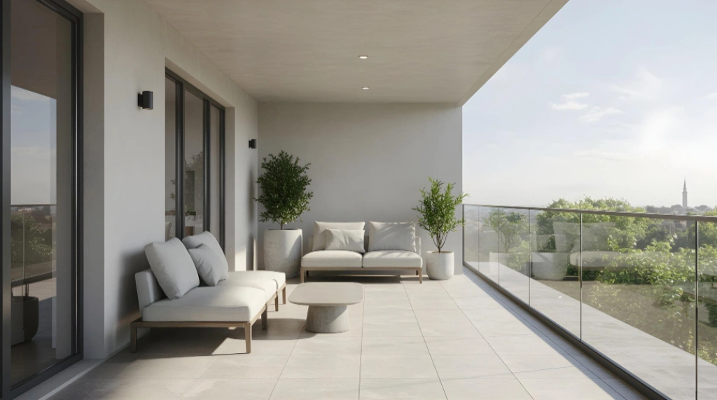Balkon dengan Konsep Semi Outdoor