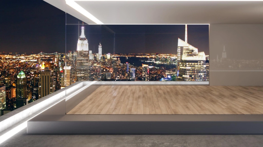 Balkon Minimalis dengan Lighting Tersembunyi