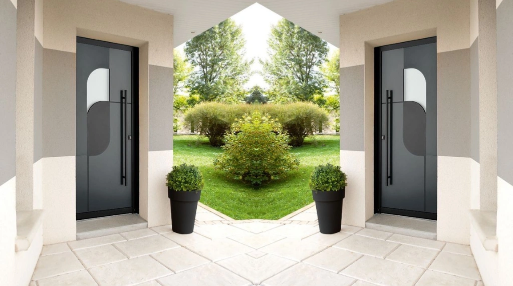 Pintu Modern dengan Aksen Geometris